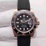 Rolex Submariner Rose Gold Rubber strap replica watch (1)_th.jpg
